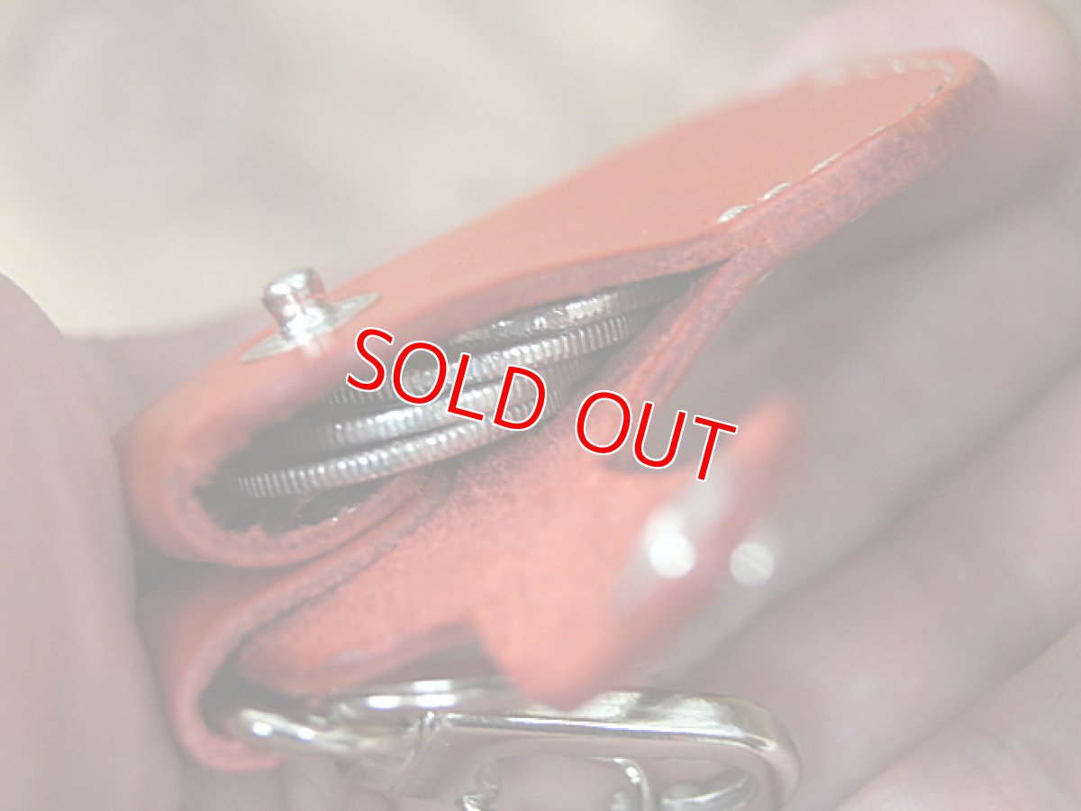 画像3: 【100円が5枚入るよ】本革ミニウォレット型キーホルダーコインケース (3)