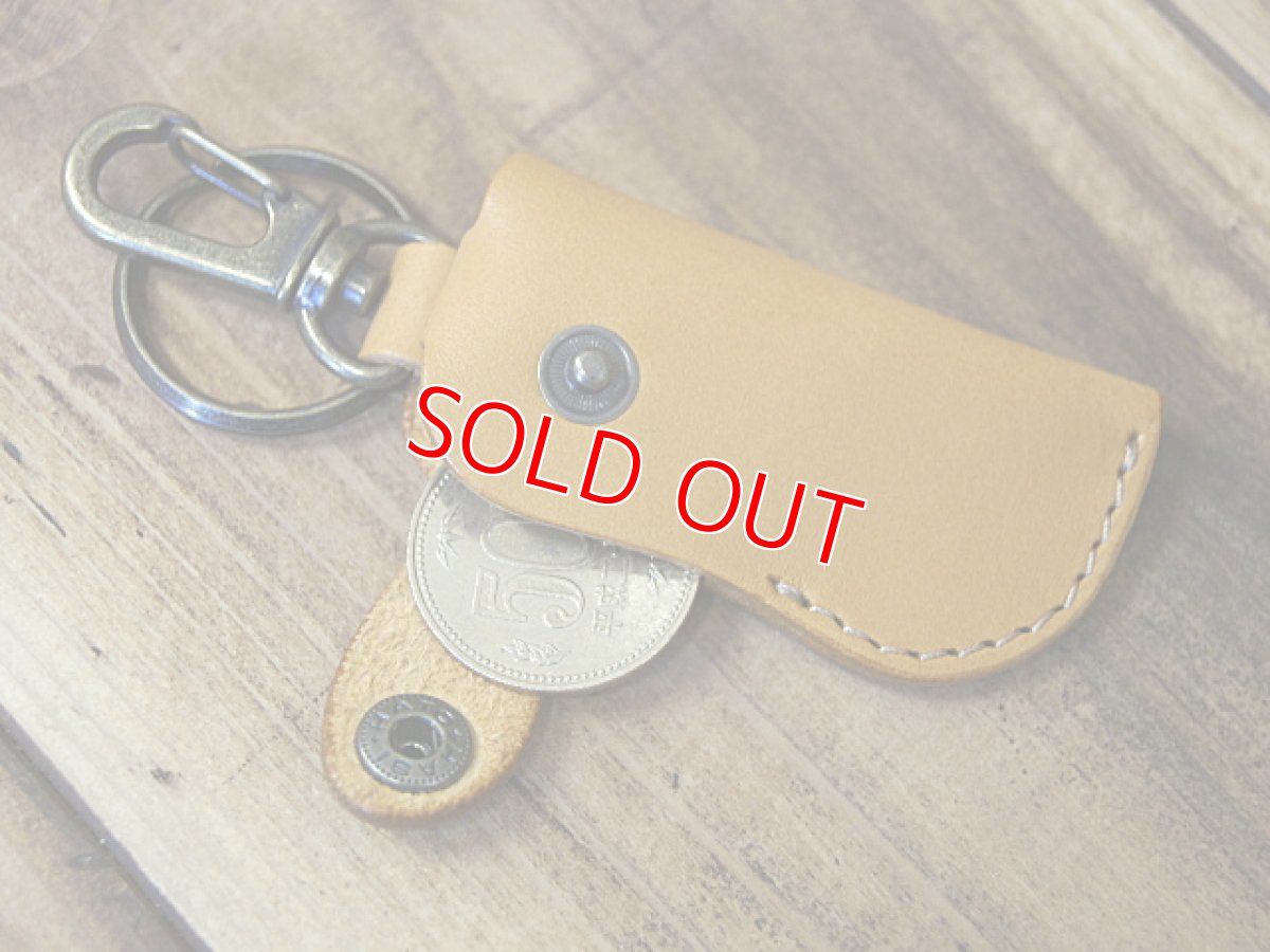 画像4: 【100円が5枚入るよ】本革ミニウォレット型キーホルダーコインケース (4)