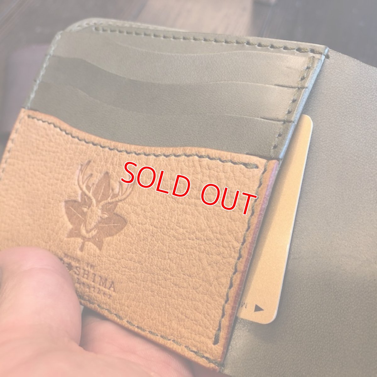 画像6: 【広島ジビエレザー】柔らかい鹿革★カード＆札入れ二つ折り財布！キャッシュレス時代にオススメ (6)