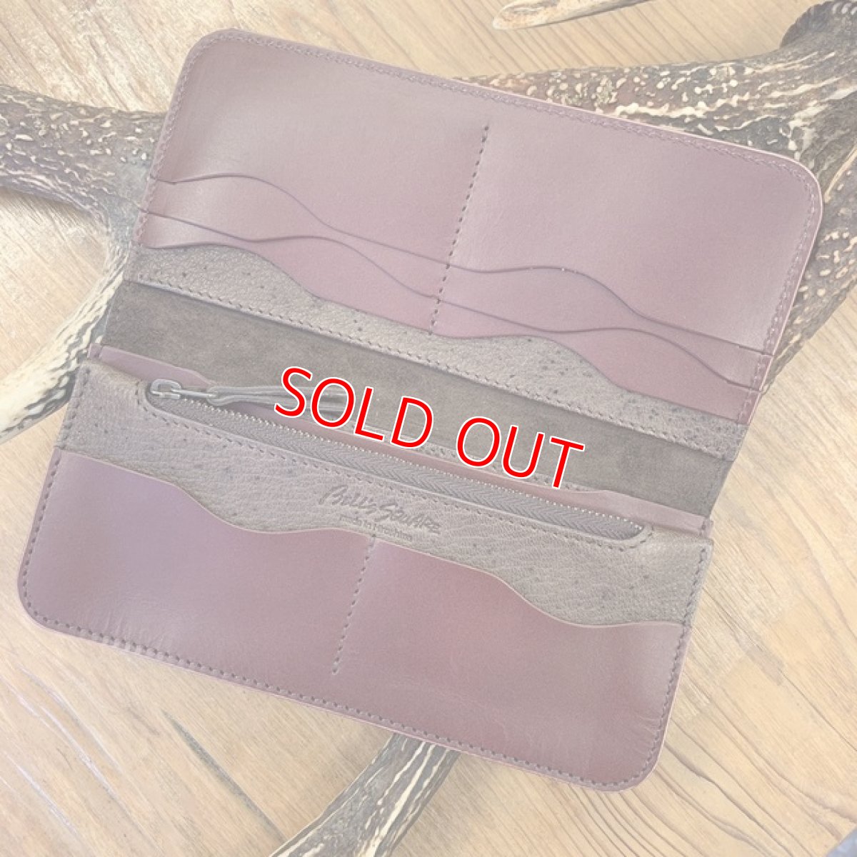 画像2: 【広島ジビエレザー】鹿革＆牛革スタンダード長財布　限定1点 (2)