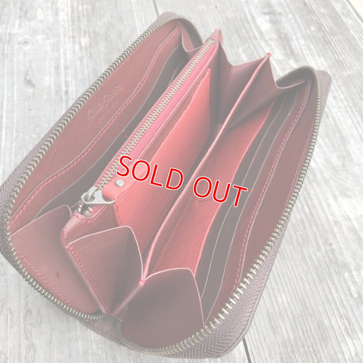 画像3: 【広島ジビエレザー】鹿革&牛革ラウンドファスナー長財布 限定1点079ダークブラウン (3)