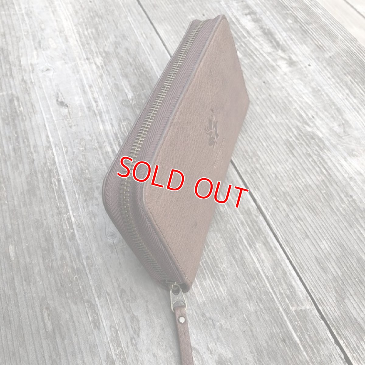 画像2: 【広島ジビエレザー】鹿革&牛革ラウンドファスナー長財布 限定1点079ダークブラウン (2)