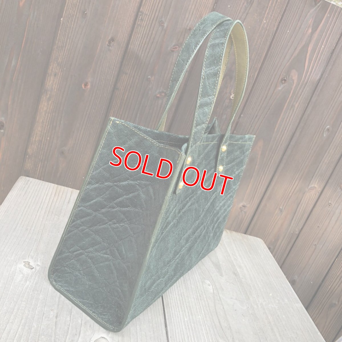 画像2: ☆限定販売☆象革トートバッグ　ブランドバッグに飽きた人に！象革を贅沢に使ったシンプルトートバッグ　 (2)
