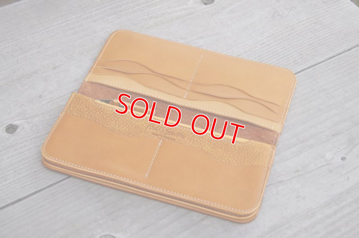 画像2: 【広島ジビエレザー】柔らかくしっとりなさわり心地?鹿革＆牛革スタンダード長財布　限定1点　ワイルドキャメル (2)