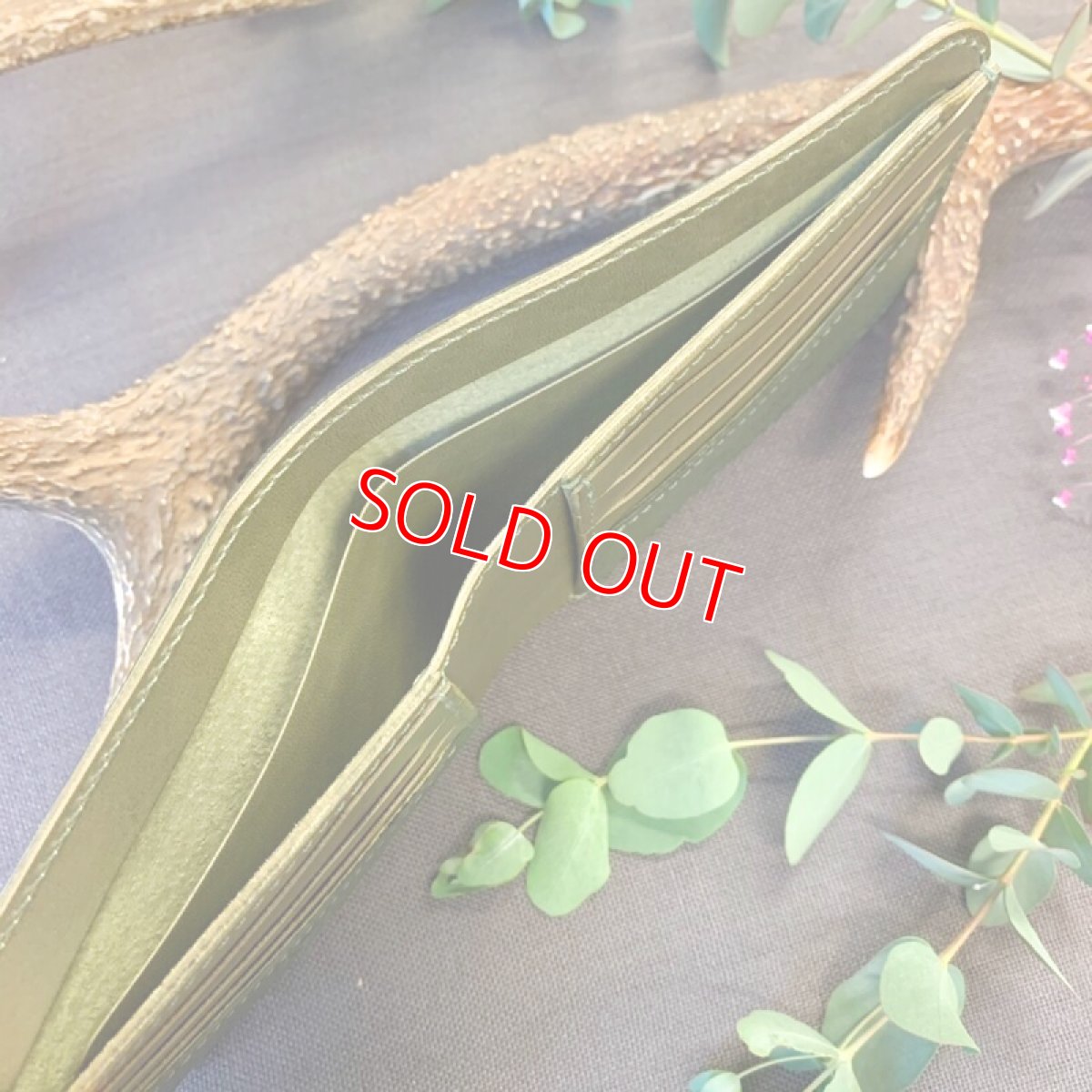 画像3: 【広島ジビエレザー】柔らかい鹿革★カード＆札入れ二つ折り財布！キャッシュレス時代にオススメ (3)