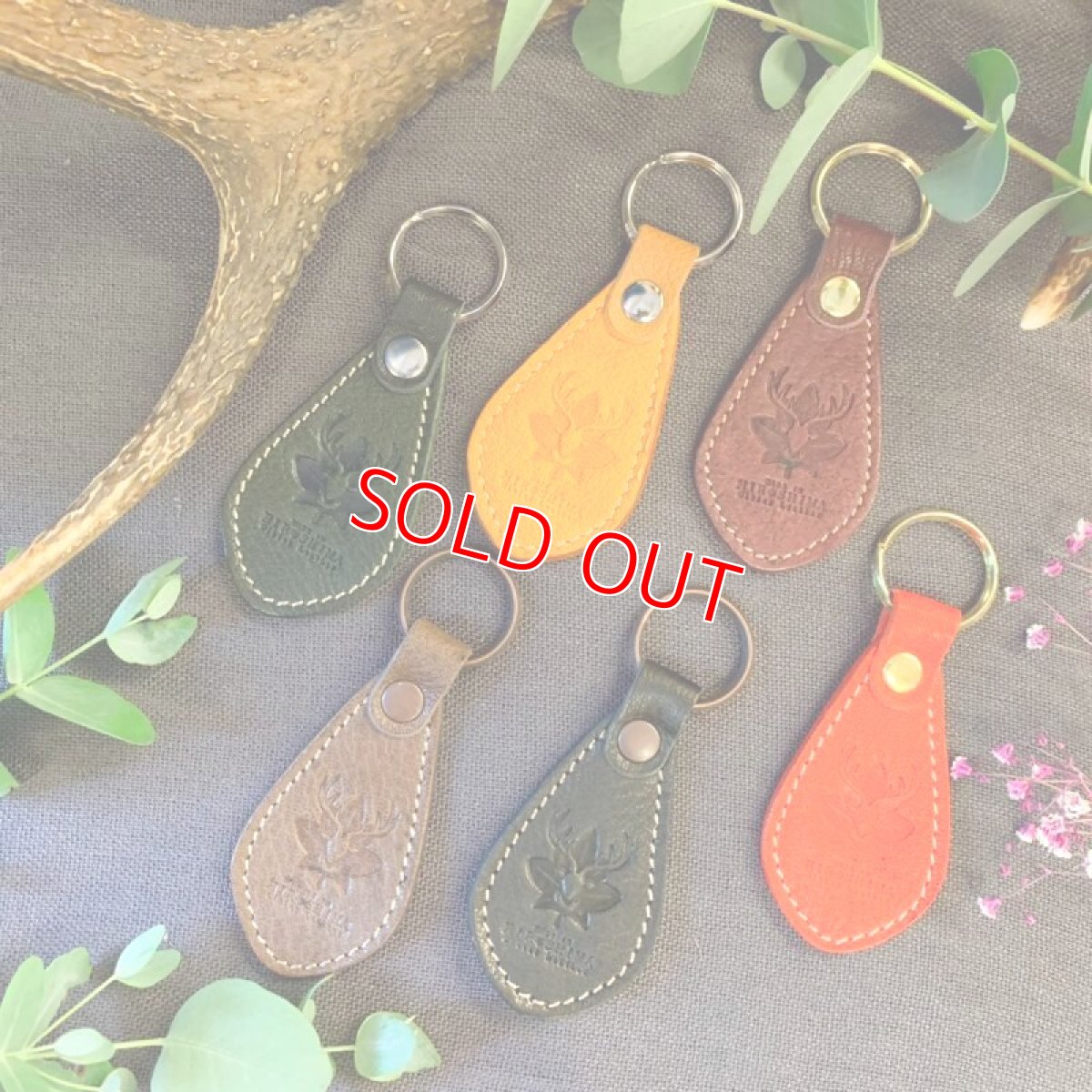 画像2: 【広島ジビエレザー】手触りが最高のジビエ鹿革キーホルダー★オーバル (2)