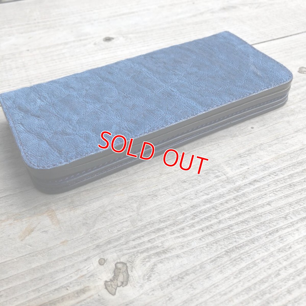 画像6: ☆限定販売☆丈夫で長持ち！象革＆牛革スタンダードタイプ長財布インディゴブルー (6)