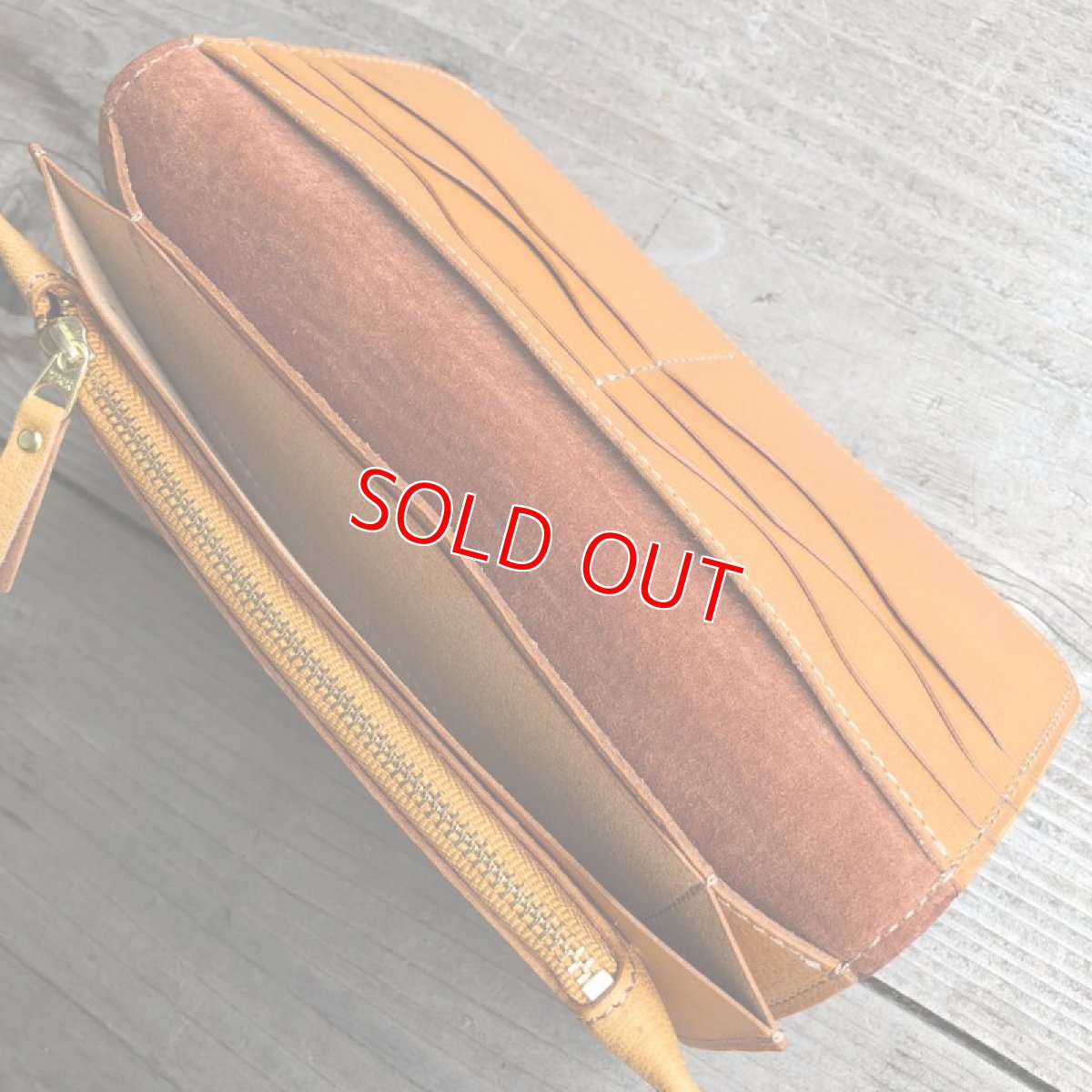 画像4: 【広島ジビエレザー】鹿革＆牛革スタンダード長財布　限定1点　キャメル (4)