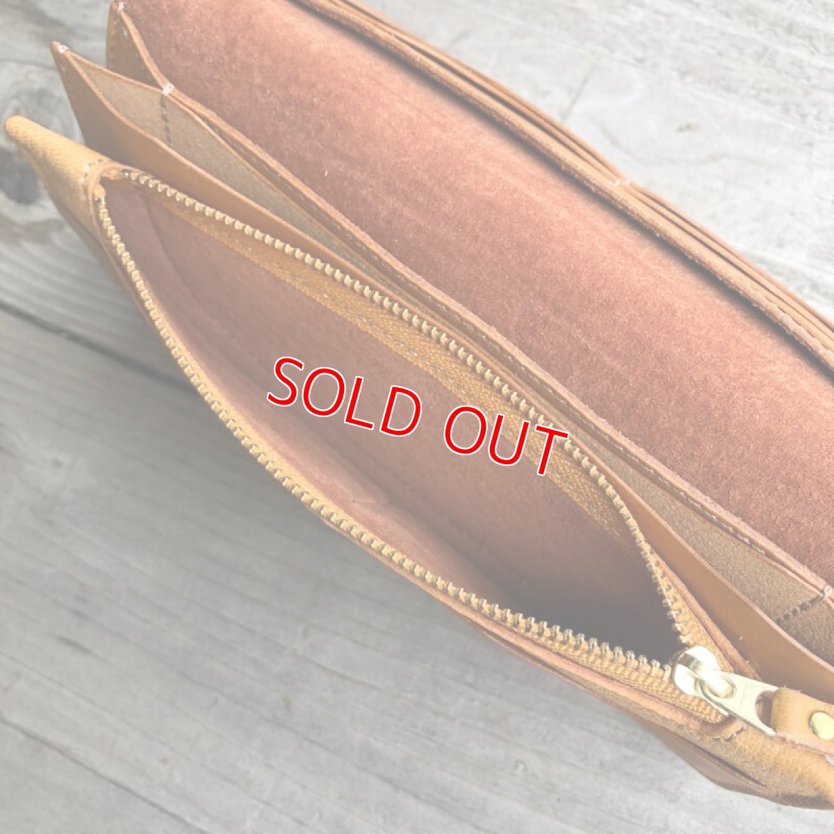 画像5: 【広島ジビエレザー】鹿革＆牛革スタンダード長財布　限定1点　キャメル (5)