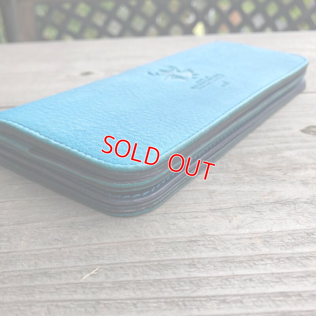 画像6: 【広島ジビエレザー】鹿革＆牛革スタンダード長財布　限定1点　スカイブルー (6)