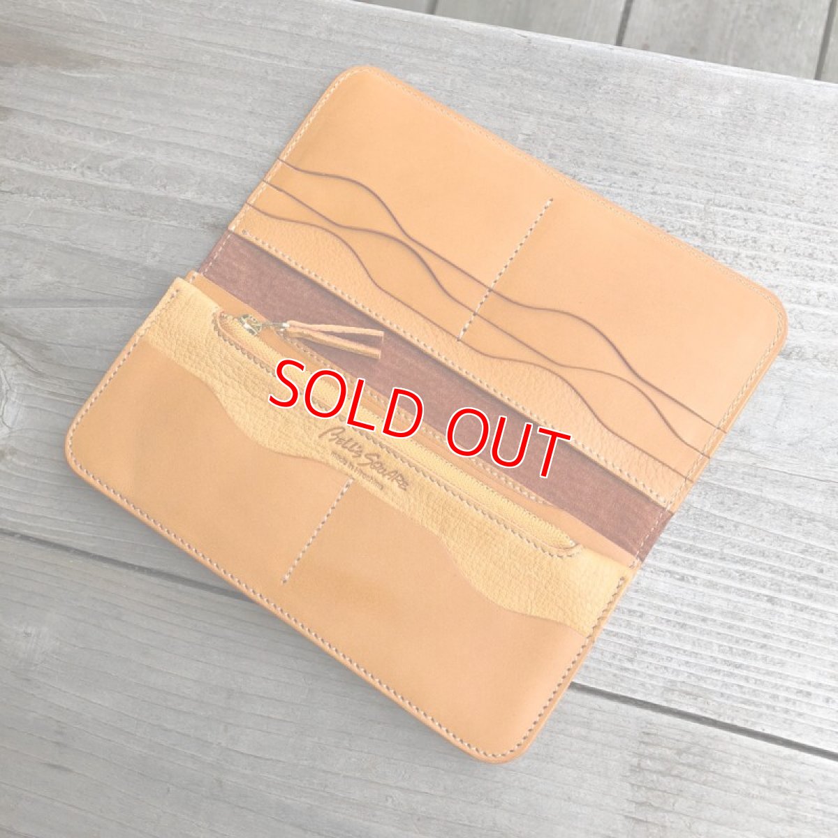 画像3: 【広島ジビエレザー】鹿革＆牛革スタンダード長財布　限定1点　キャメル (3)