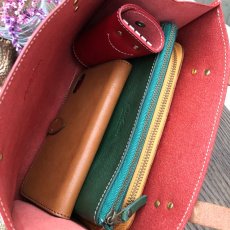 画像5: お財布とスマホとキーケースを入れてちょっとお出かけ★革袋★ミニミニトートバッグ (5)