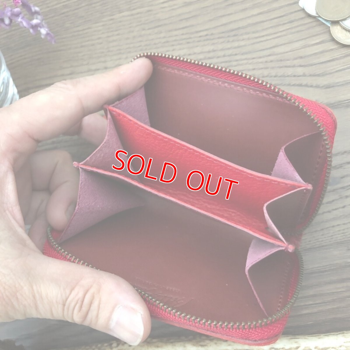 画像6: 【広島ジビエレザー】職人が作るオーダーメイド天然鹿革＆牛革ラウンドファスナーミニウォレット　カラーオーダー受付中 (6)