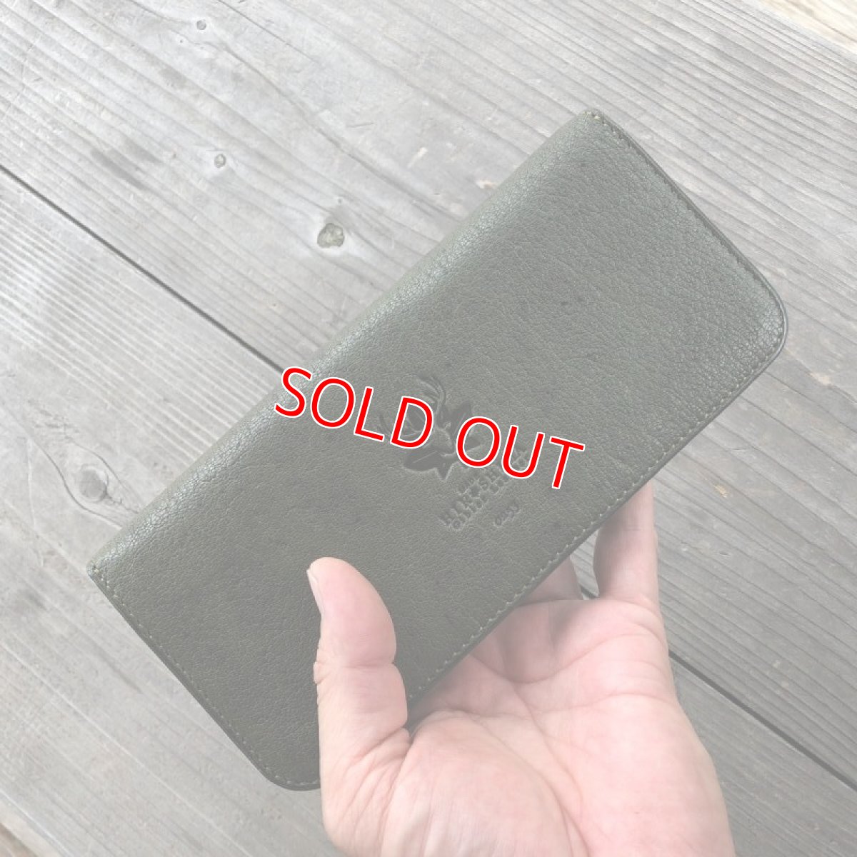 画像5: ジビエ鹿革＆牛革スタンダード長財布★しっとりした手触り！やわらかい?　限定1点　ダークグリーン【広島ジビエレザー】 (5)