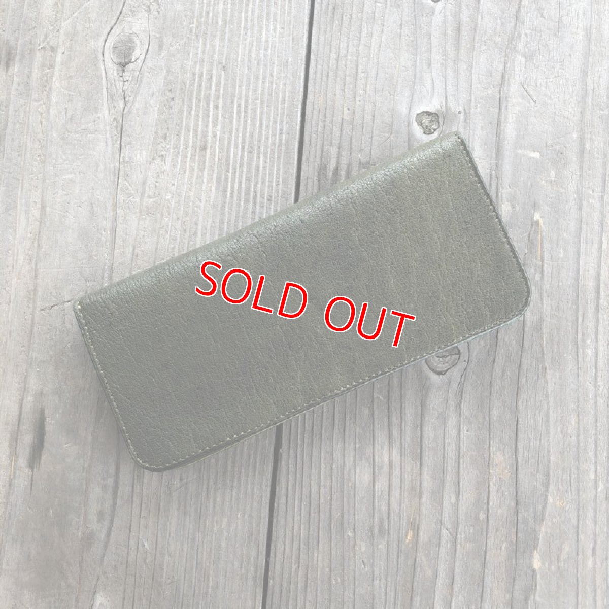 画像3: ジビエ鹿革＆牛革スタンダード長財布★しっとりした手触り！やわらかい?　限定1点　ダークグリーン【広島ジビエレザー】 (3)