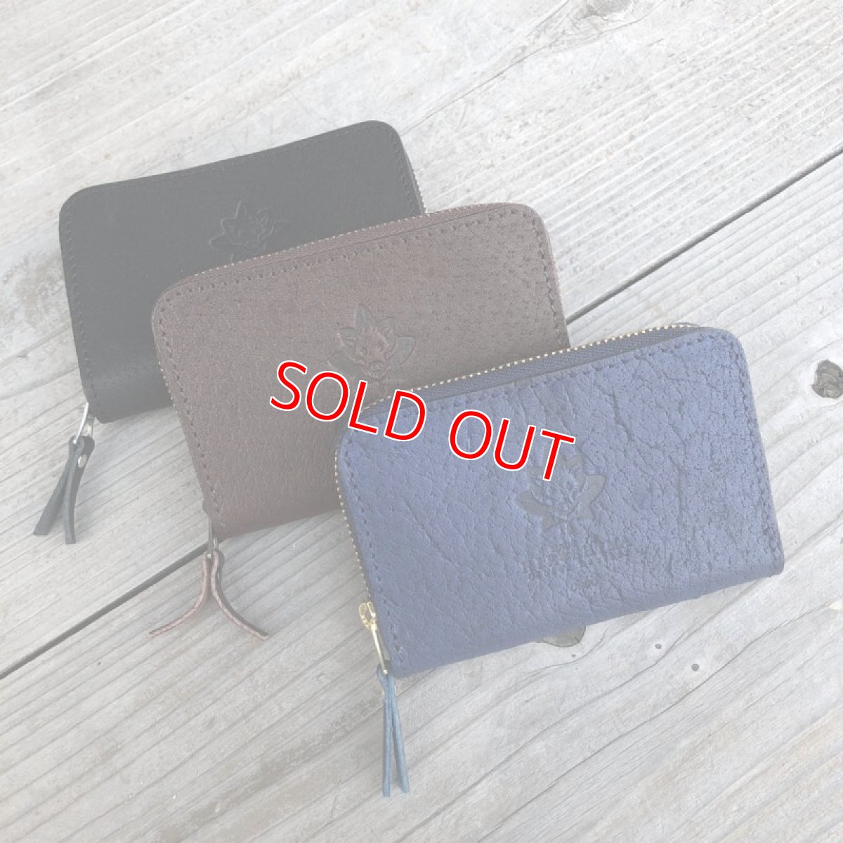 画像2: 【広島ジビエレザー】職人が作るオーダーメイドのお財布☆猪突猛進！猪革＆牛革ラウンドファスナーミニウォレット　カラーオーダー受付中 (2)