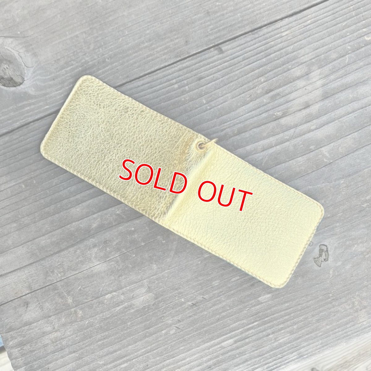 画像3: 【アウトレット】金のレザー★二つ折りパスケース / カード入れ (3)