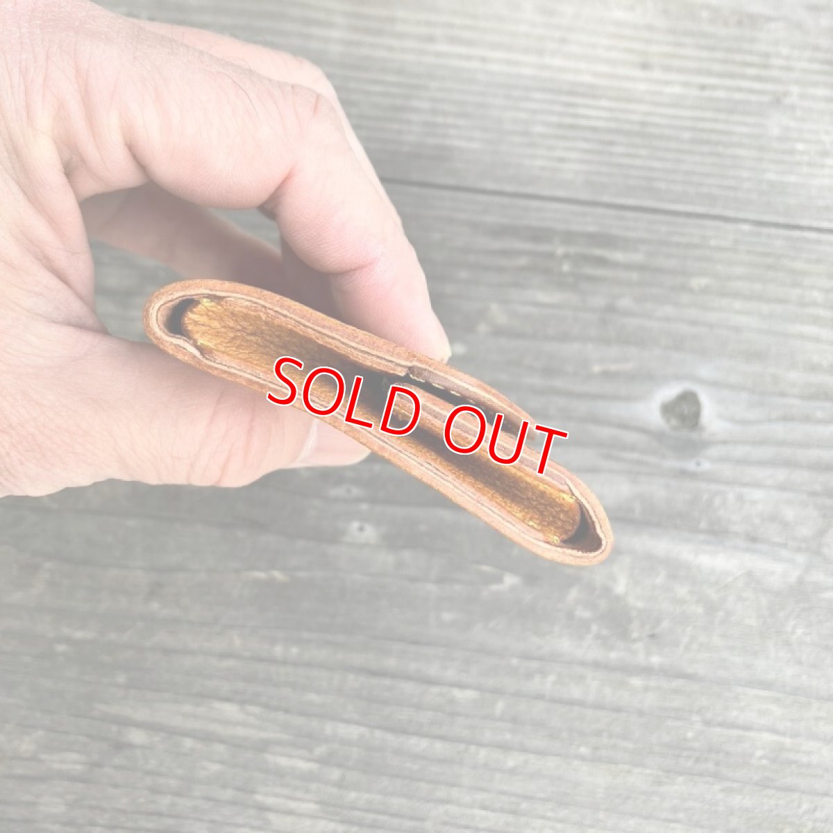 画像6: 【アウトレット】鹿革ボックスコインケース（キャメル） (6)