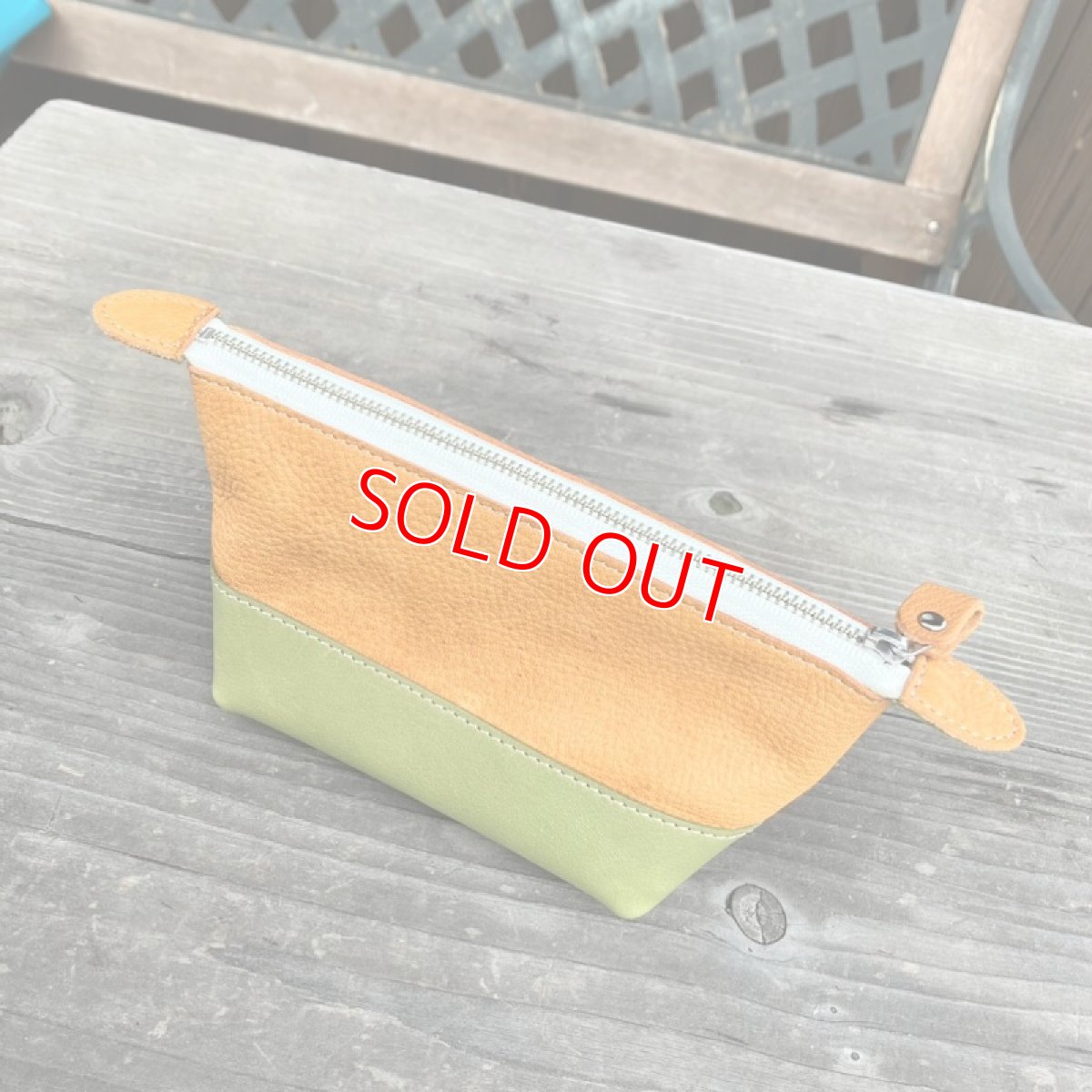 画像2: 【アウトレット】化粧ポーチや小物入れに!鹿革&牛革コンビミニポーチ (2)