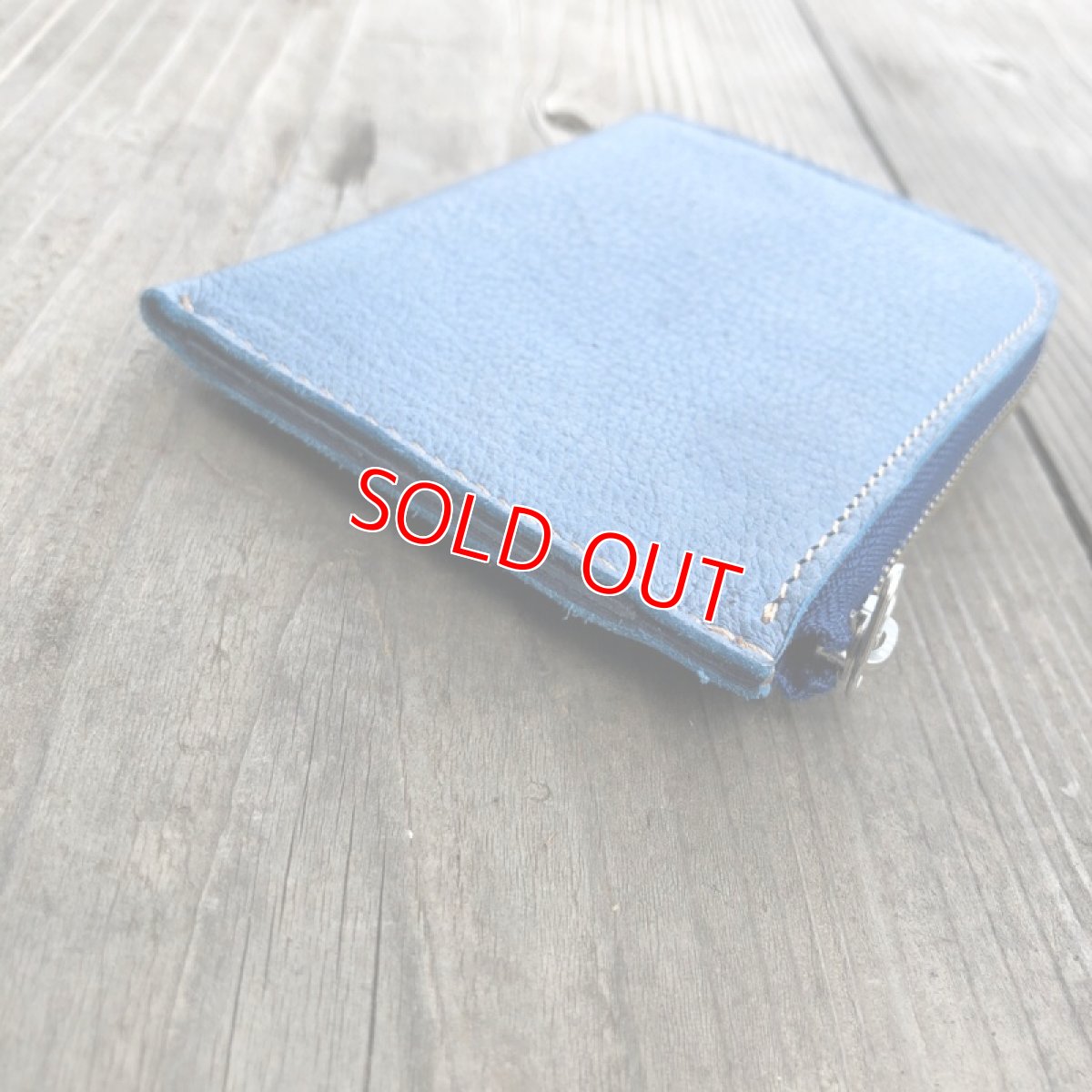画像3: 【アウトレット】スリムなＬ型ファスナーウォレット　スカイブルー (3)