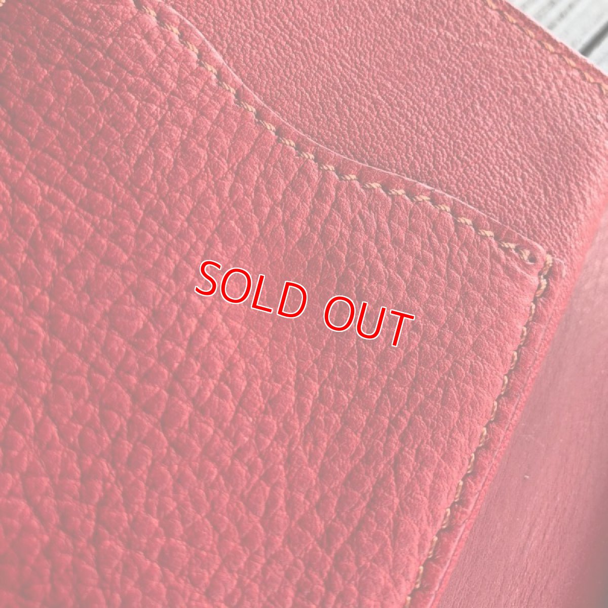 画像8: 【アウトレット】ジビエレザー鹿革！コンパクト二つ折り財布　レッドカラー限定1点 (8)