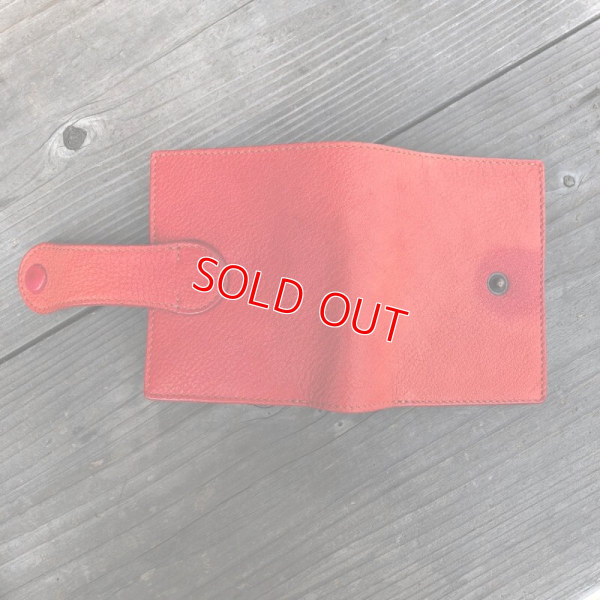 画像6: 【アウトレット】ジビエレザー鹿革！コンパクト二つ折り財布　レッドカラー限定1点 (6)