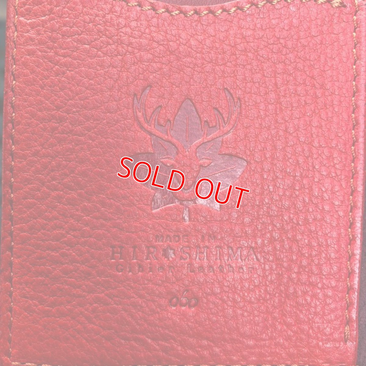 画像7: 【アウトレット】ジビエレザー鹿革！コンパクト二つ折り財布　レッドカラー限定1点 (7)