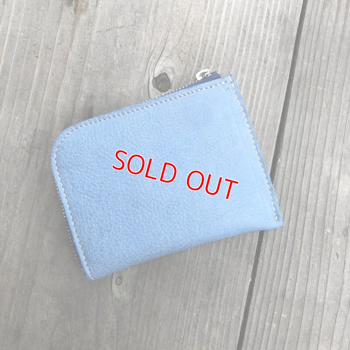 画像2: 【アウトレット】スリムなＬ型ファスナーウォレット　スカイブルー (2)