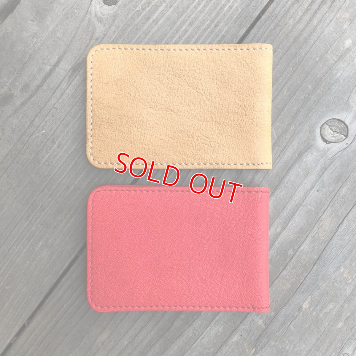 画像2: 【アウトレット】柔らかいジビエレザー鹿革★二つ折りパスケース / カード入れ (2)