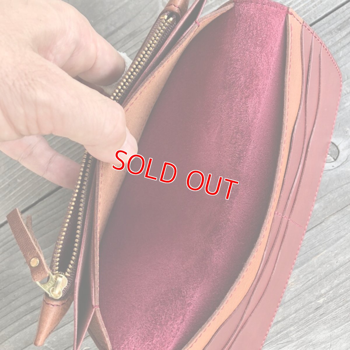 画像7: 【アウトレット】スタンダード長財布　ジビエレザー鹿革　限定1点　ブラウン (7)