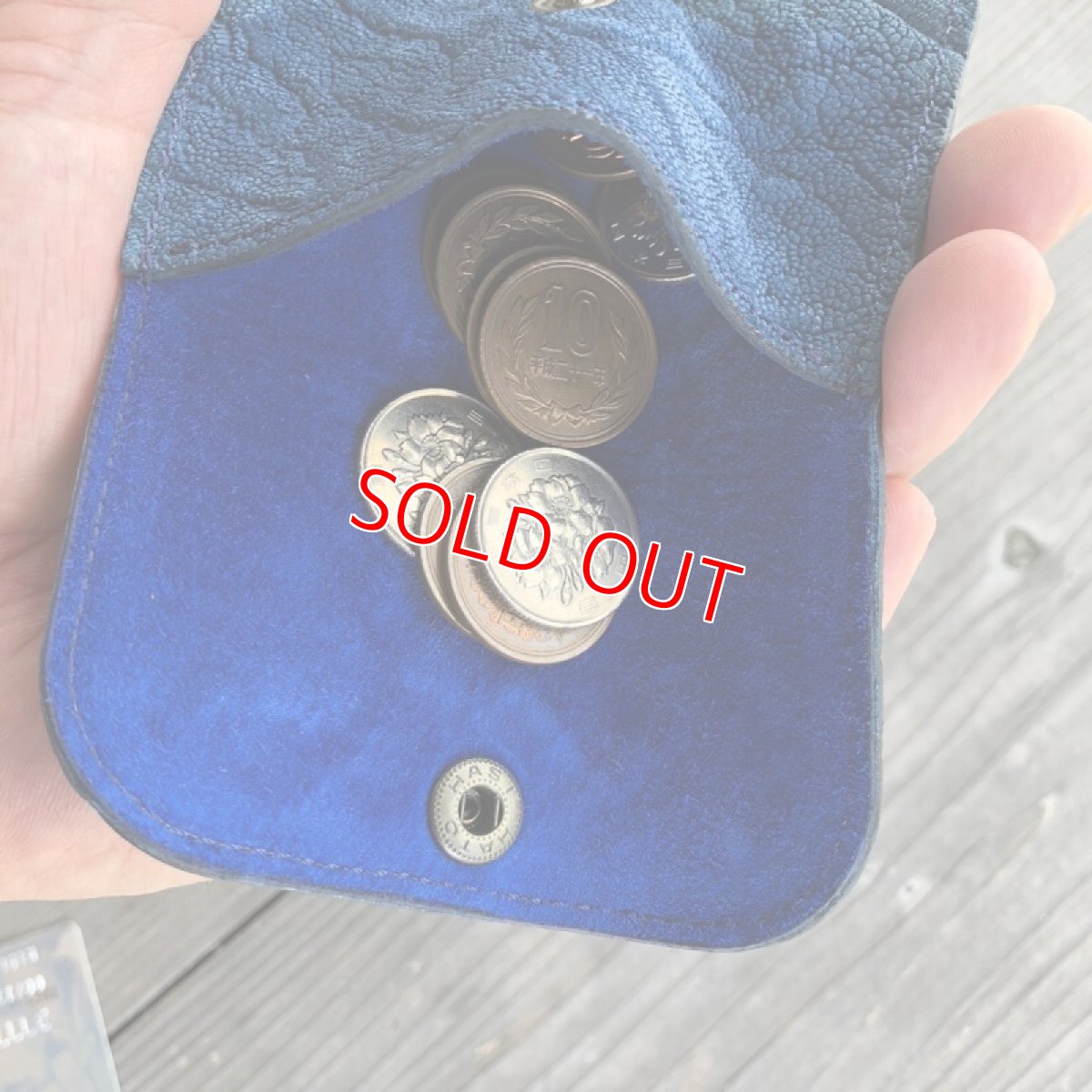 画像6: 【アウトレット】象革　本革コインケース　カード入れにも　写真の現品1点販売です (6)