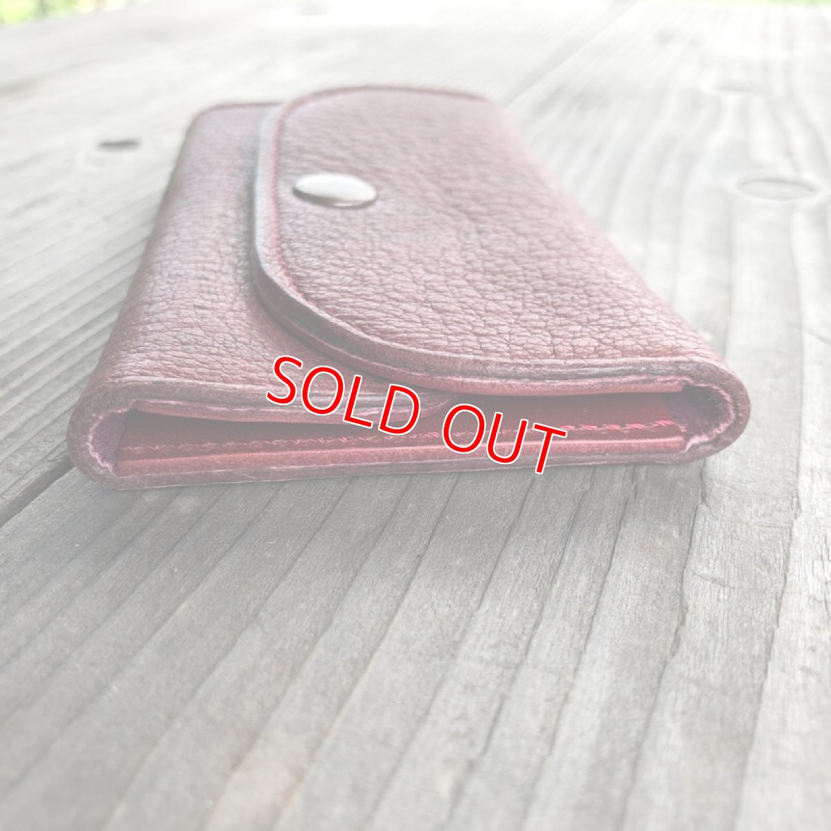 画像8: 【アウトレット】しっかり収納！ロング&ワイドタイプ　ジビエ鹿革キーケース★５連　ワインレッド (8)