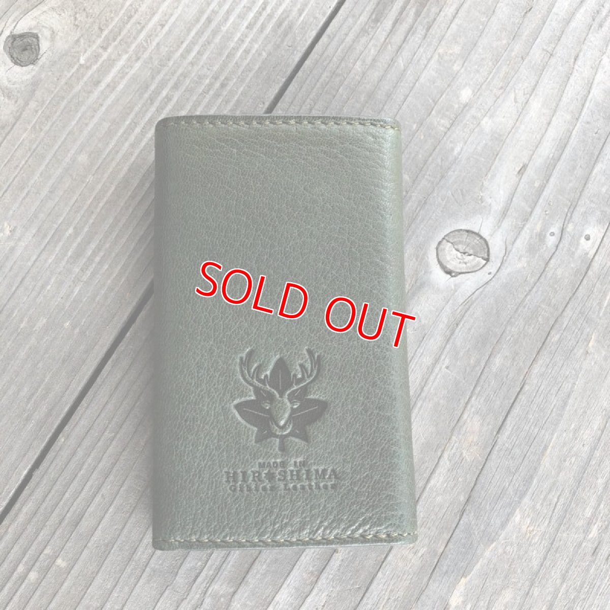 画像2: 【アウトレット】しっかり収納！ロング&ワイドタイプ　ジビエ鹿革キーケース★５連　ダークグリーン (2)