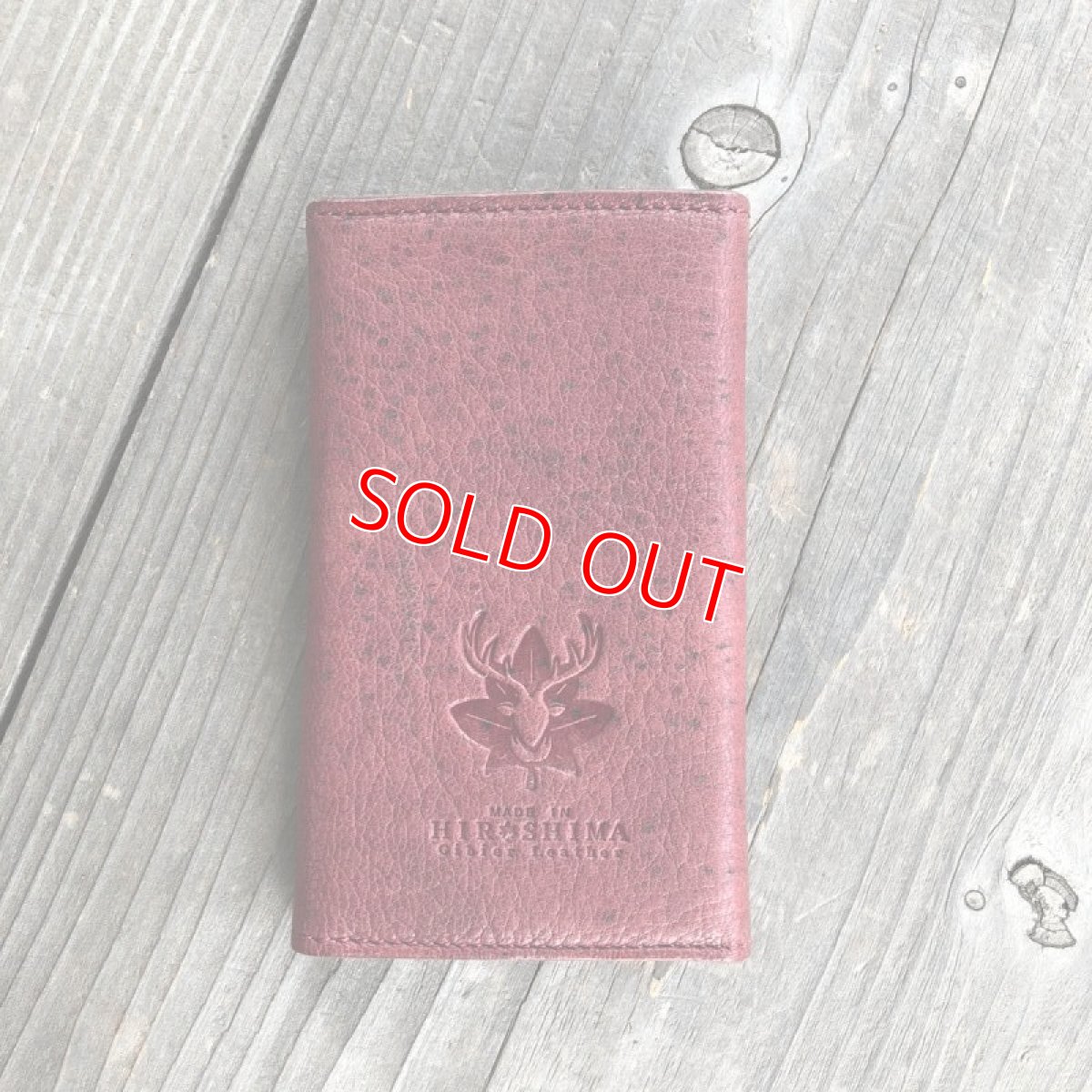 画像2: 【アウトレット】しっかり収納！ロング&ワイドタイプ　ジビエ鹿革キーケース★５連　ワインレッド (2)