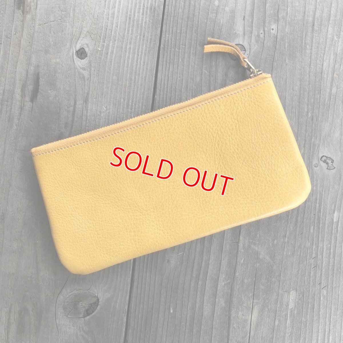 画像2: 【アウトレット】マルチポーチ　シュリンクレザー牛革　限定1点　レモンイエロー (2)