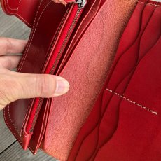 画像7: 【アウトレット】差し込みタイプ本革ロングウォレット　Rデザインの存在感あるお財布　レッド！ (7)