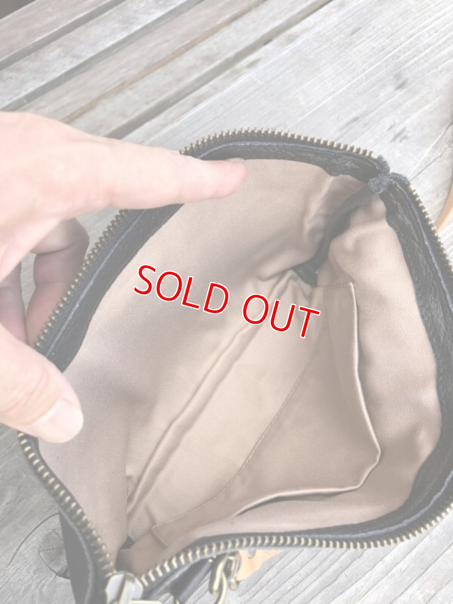 画像7: 【アウトレット】サコッシュ　ショルダーポーチ　ジビエレザー鹿革　限定1点　ブラック (7)