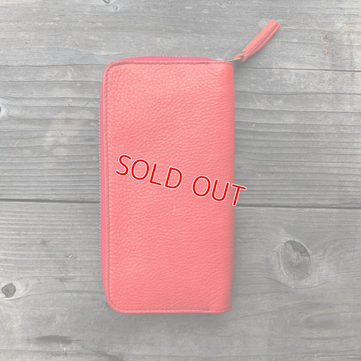 画像4: 【アウトレット】ラウンドジップ長財布　ジビエレザー鹿革　限定1点　レッド (4)