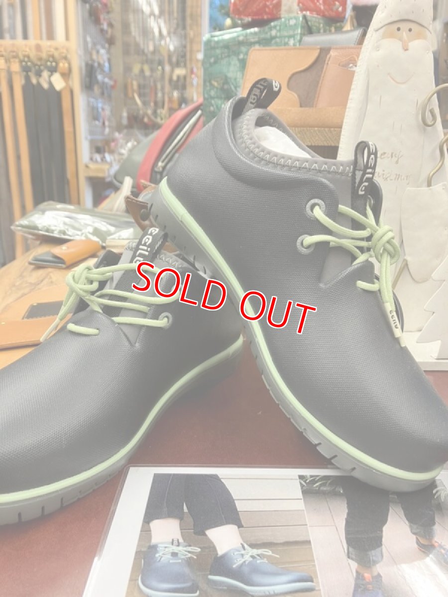 画像2: M様オーダーページ　シューズ　ブラック(裏ブロック）　レインシューズブラックグリーン (2)