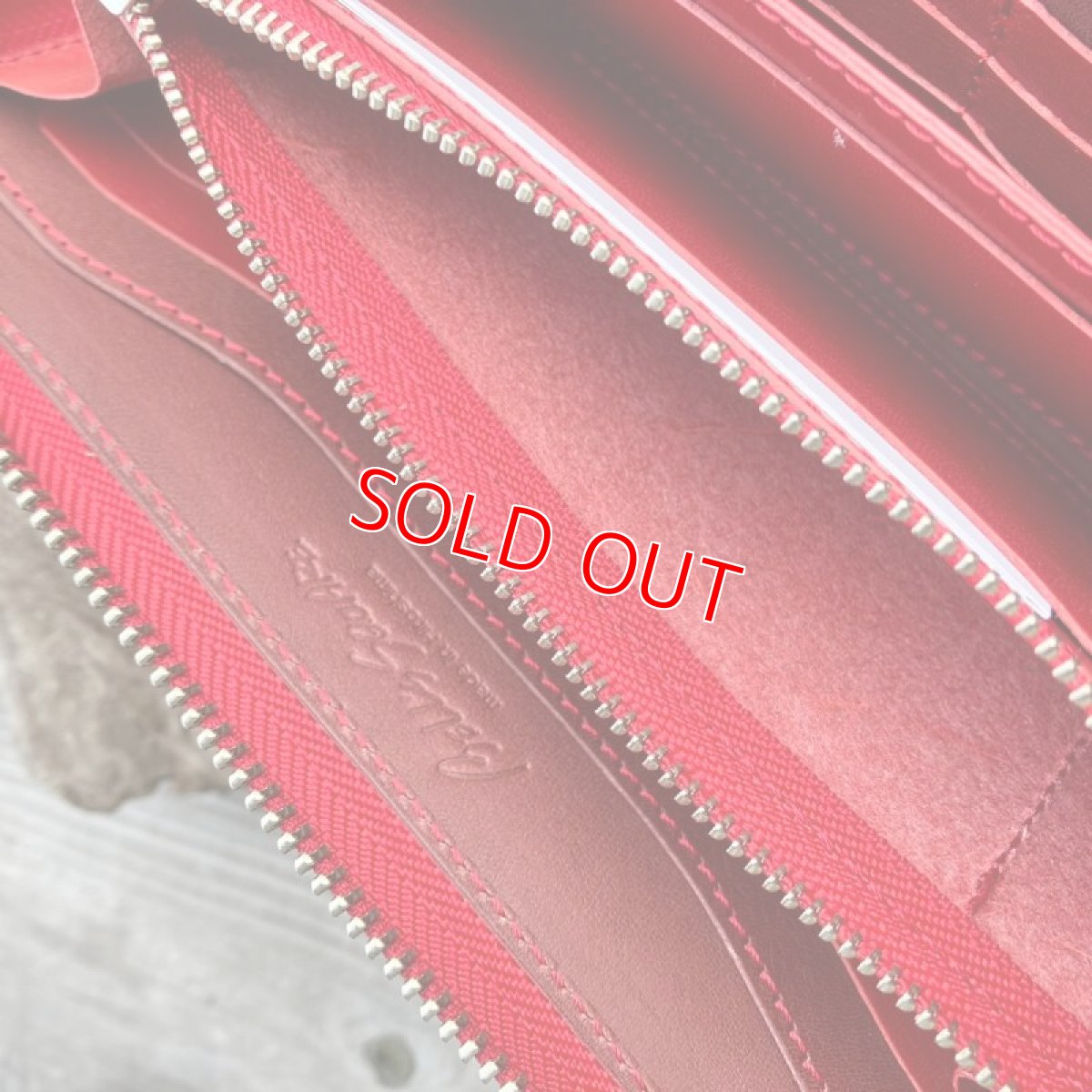 画像6: 【広島ジビエレザー】職人が作るお財布★NEWタイプ鹿革＆牛革ラウンド長財布　レッド (6)