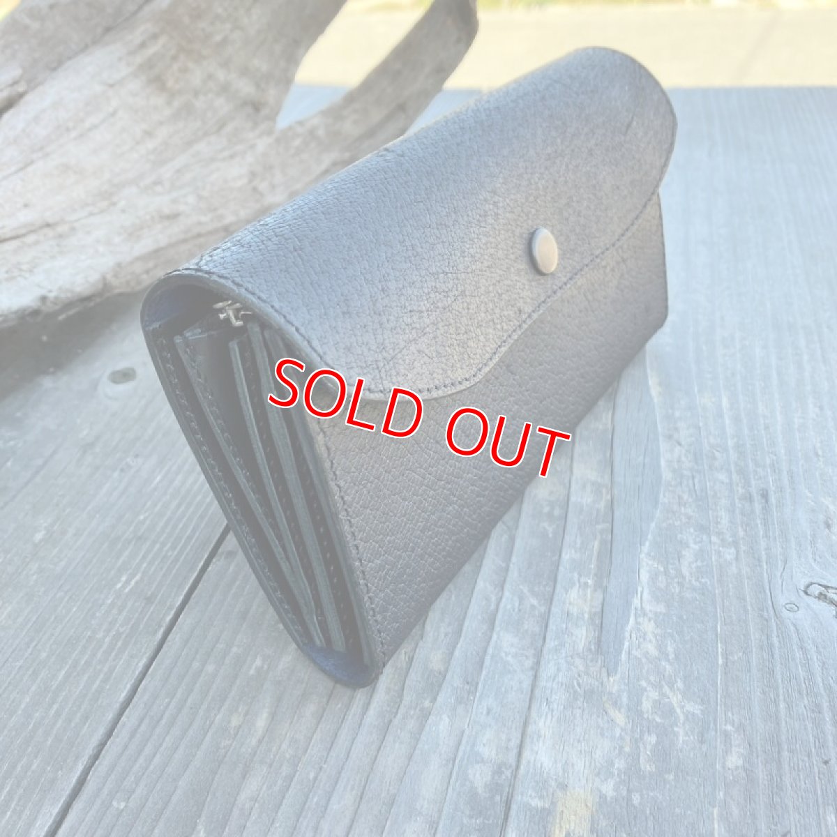 画像4: 【アウトレット】サンプル製作プロトタイプ・満足いける収納力！ビッグウォレットフラップ財布　ジビエレザー猪革　 (4)