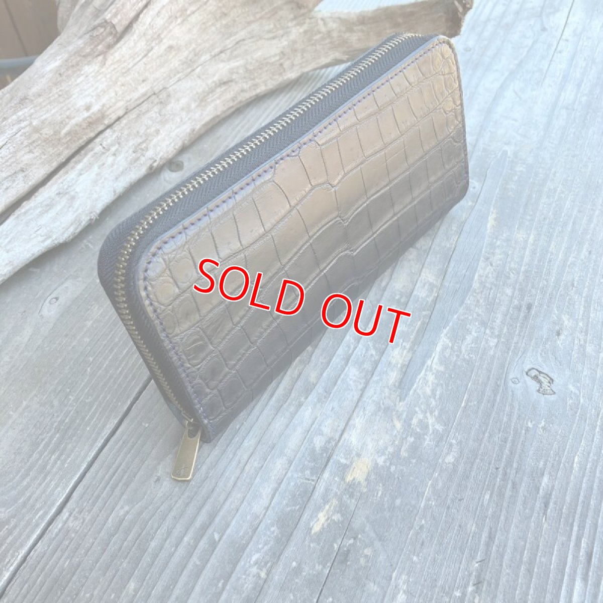 画像2: ☆限定１点☆職人が作る財布！クロコダイル＆牛革NEWタイプラウンドファスナー長財布　　写真の1点をお届けします (2)