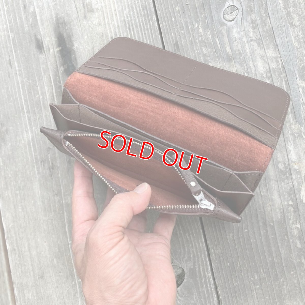 画像3: 鹿革＆牛革スタンダード長財布★気持ち良いさわり心地?　ダークブラウン　【広島ジビエレザー】 (3)