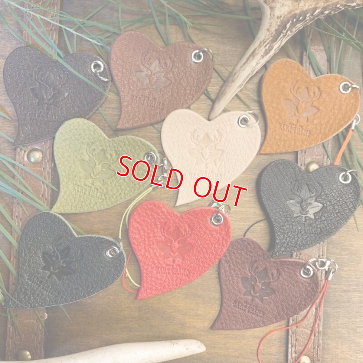 画像4: 【広島ジビエレザー】ジビエ鹿革★スマホ画面クリーナーストラップハート　新色追加 (4)