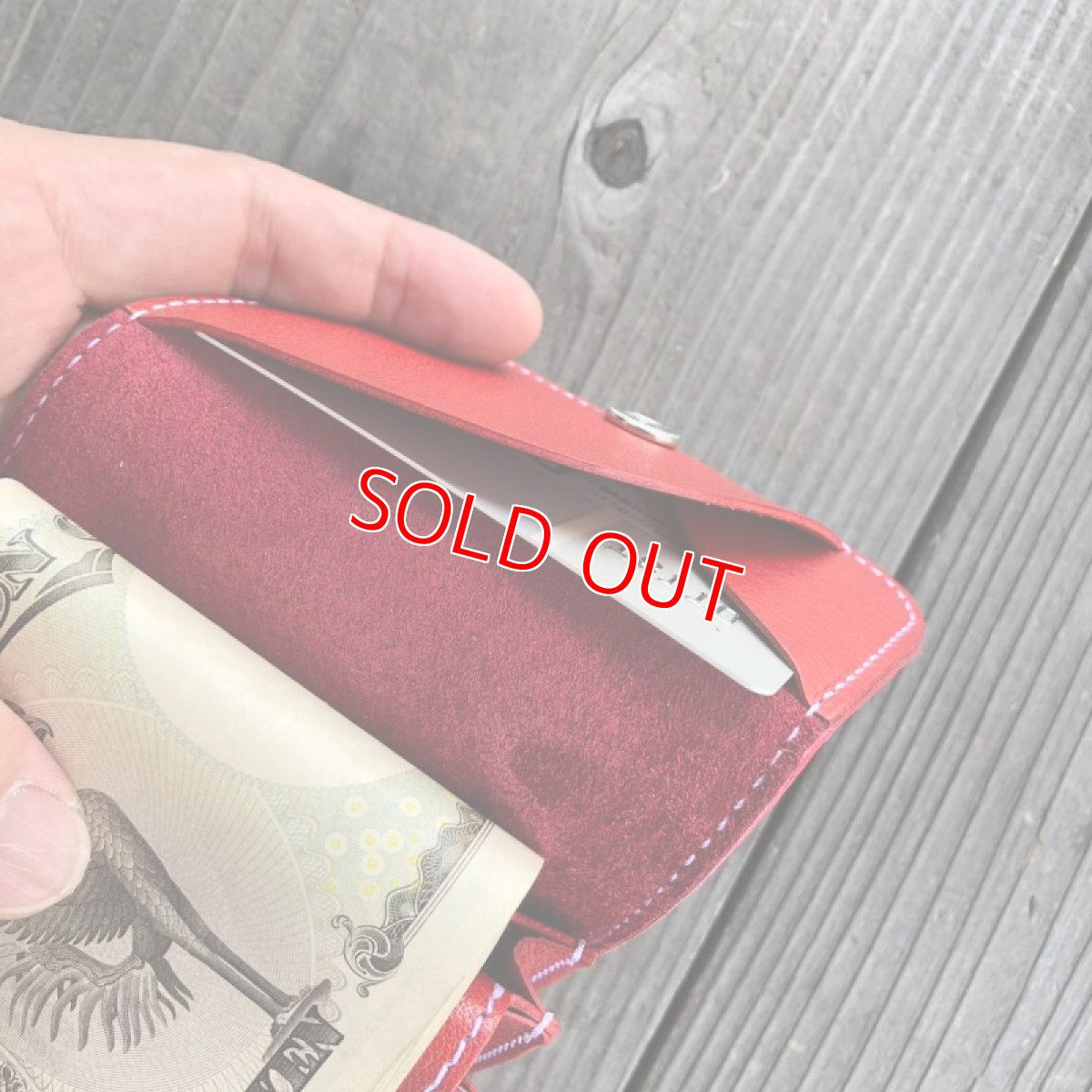 画像8: 【アウトレット】サンプル試作品　コンパクトにオールインワン【ジビエ鹿革＆牛革ミニ財布】 (8)