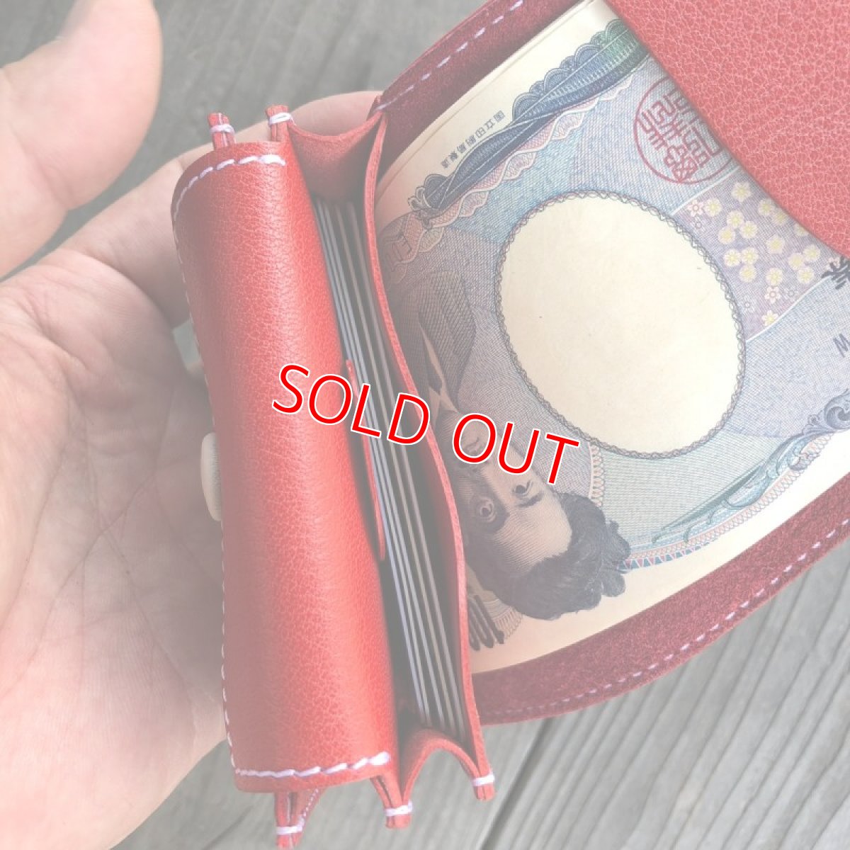 画像6: 【アウトレット】サンプル試作品　コンパクトにオールインワン【ジビエ鹿革＆牛革ミニ財布】 (6)