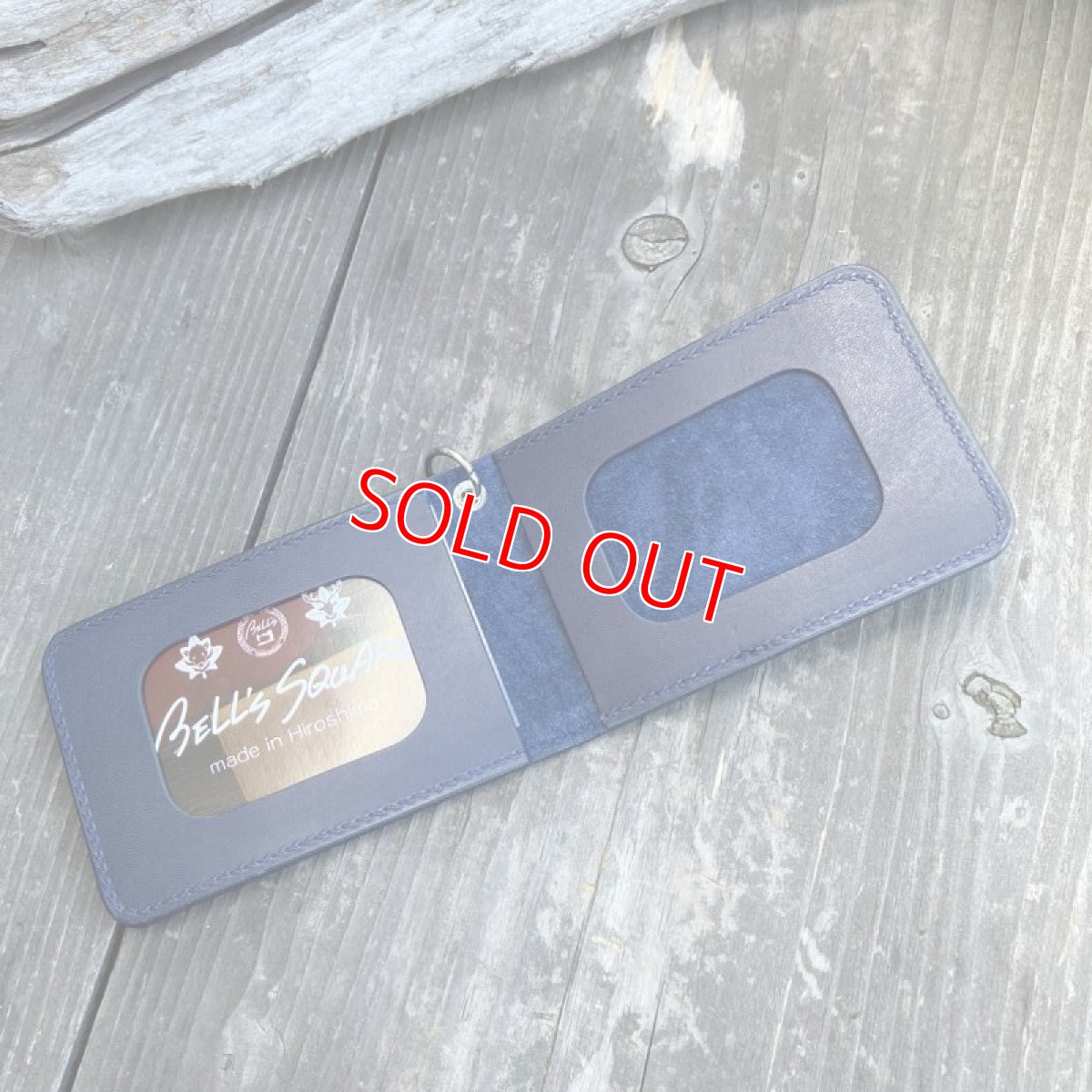 画像4: 【広島ジビエレザー×カープ】新色ネイビー★ジビエ鹿革二つ折りパスケース / カード入れ　マイナンバーカード入れにもおすすめ (4)