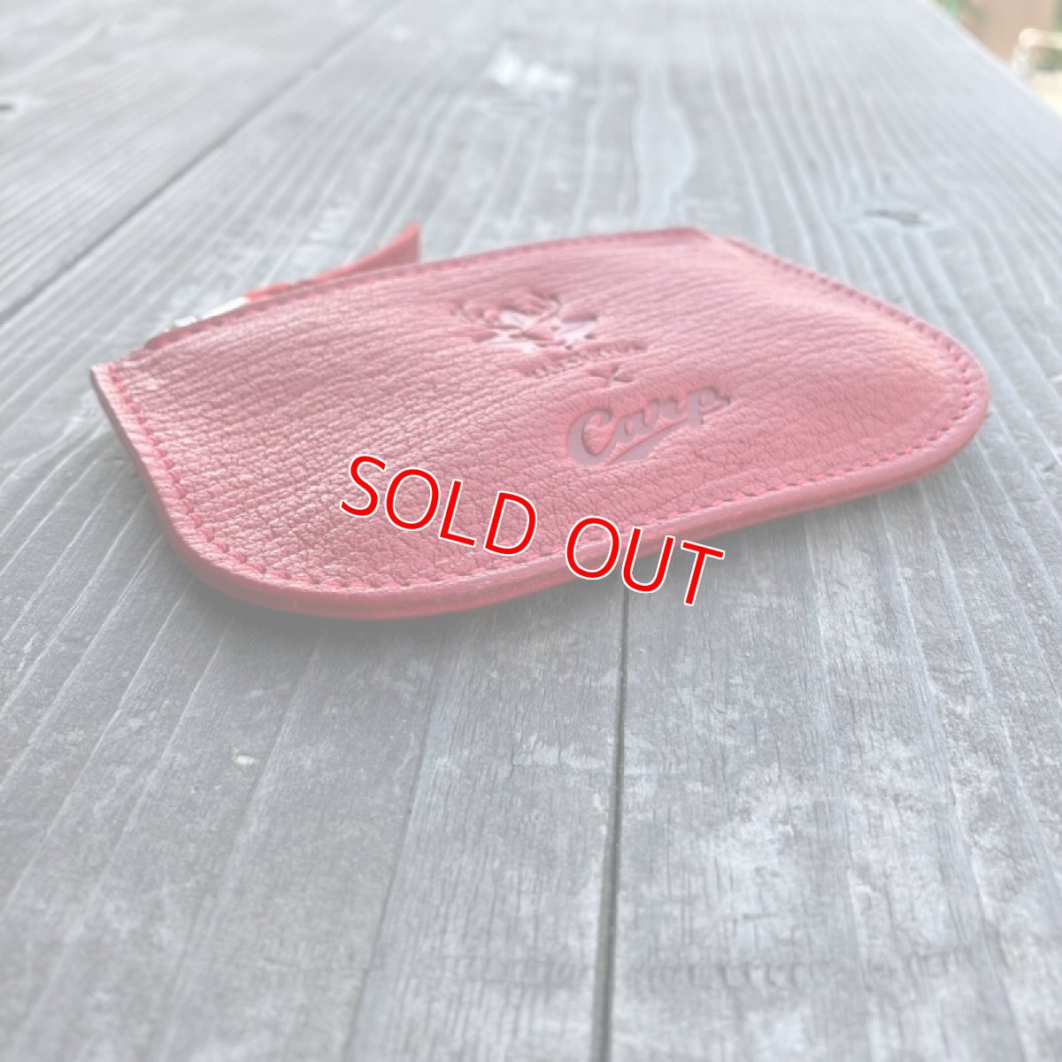 画像5: 【広島ジビエレザー×カープ】ジビエ鹿革ファスナーポーチ小銭入れ　カードやお札も入ります (5)