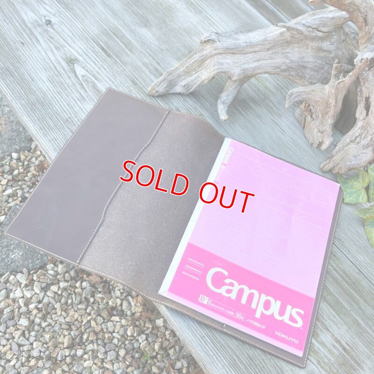 画像2: 【アウトレット】シュリンクレザー　牛革ノートカバー　B5キャンパスノートサイズ　ダークブラウン (2)