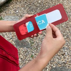 画像3: 【広島ジビエレザー×カープ】猪革二つ折りパスケース！カード、免許証、マイナンバーカードもすっきり収納　イニシャル刻印対応 (3)